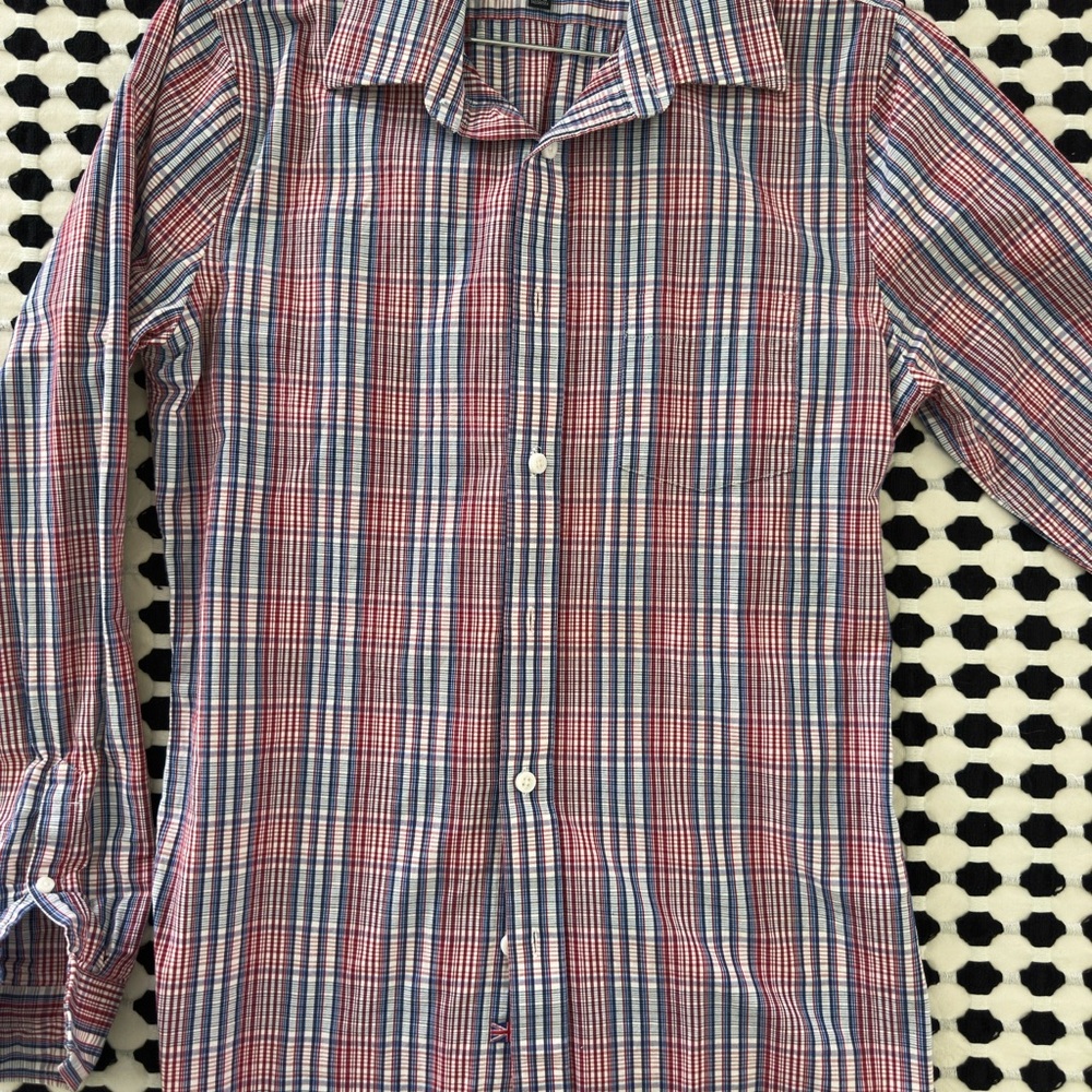 Classic Red and Blue Plaid Men's Shirt